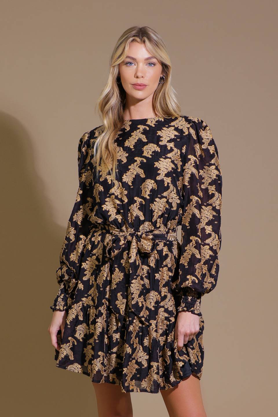 NEW MOON RISING JACQUARD WOVEN MINI DRESS Flying Tomato